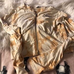 I.AM.GIA Cream and Tan Sweatshirt with Stand-Up Collar